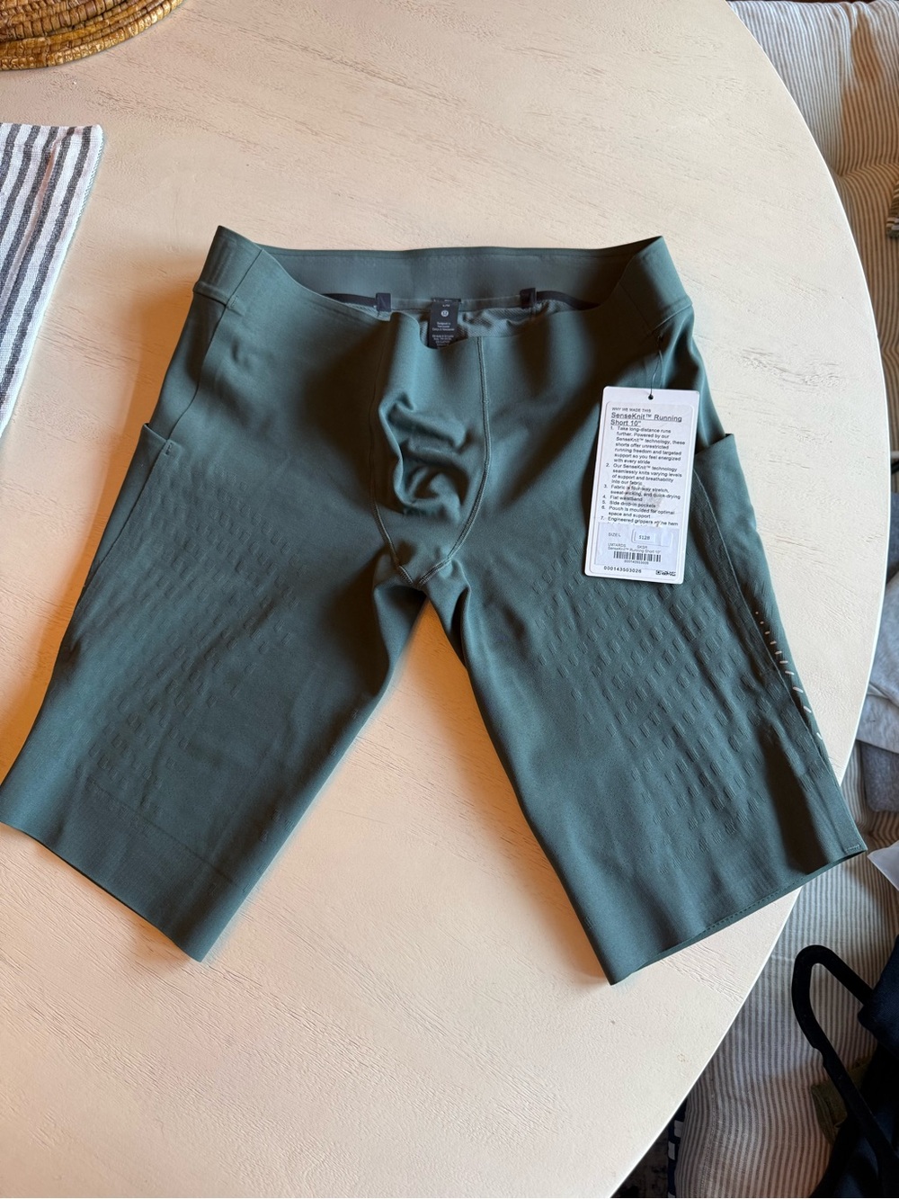 NWT RARE! Lulu Men's SenseKnit Olive Green Athletic Bike Shorts, Size M/L